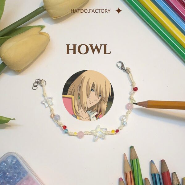 Ghibli Bead Bracelet – Dopamine Colors with Star and Cloud Patterns 
