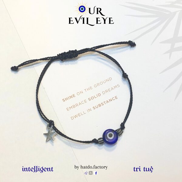 Evil Eye Bracelet – "Intelligent" Mix 2 by Hatdo, 8mm Charm, Adjustable Freesize 