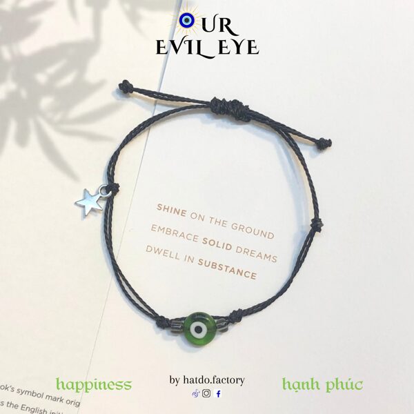 Evil Eye Bracelet – "Happiness" Mix 2 by Hatdo, 8mm Charm, Adjustable Freesize 