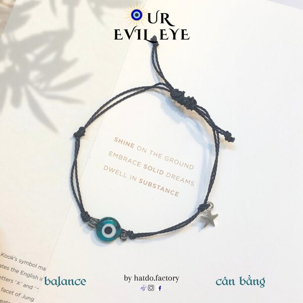 Evil Eye Bracelet – "Balance" Mix 2 by Hatdo, 8mm Charm, Adjustable Freesize 