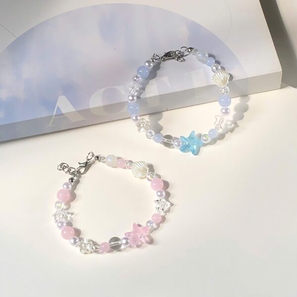 Handmade Ceramic Bead Bracelet – Dopamine Colors with Star and Cloud Patterns for Women